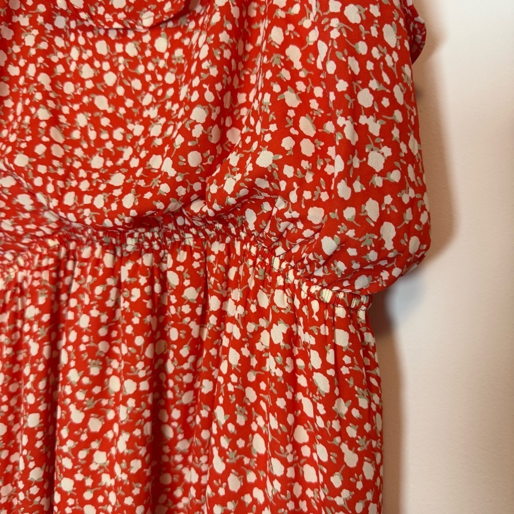 Moon River Red and White Sleeveless Floral Dress Size M - Picture 4 of 6